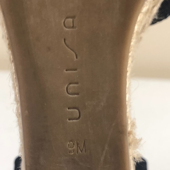 Unisa Womens Wedge Espadrille Sandals Denim Blue Size 9M High Heel Peep Toe‎ - Picture 5 of 10